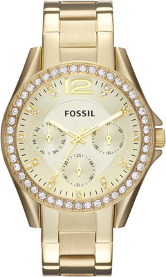 FOSSIL Riley Armbanduhr Für Damen Quarz Chronograph Uhrwerk Mit Edelstahl Oder L