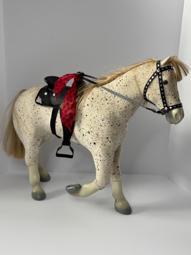 American Girl Saige's Horse Picasso 18" Doll Poseable Spotted Saddle Bridle GOTY