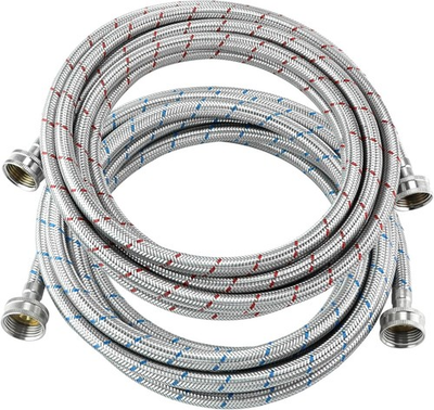 #ad 15 FT Washing Machine HoseLong Washer Water Supply Hoses Hot and Cold Connectio $32.20