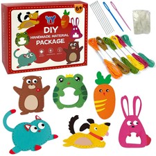 DIY Doll Sewing Toys, Animal Sewing Kit for Beginner Arts  Crafts Felt Sewin...