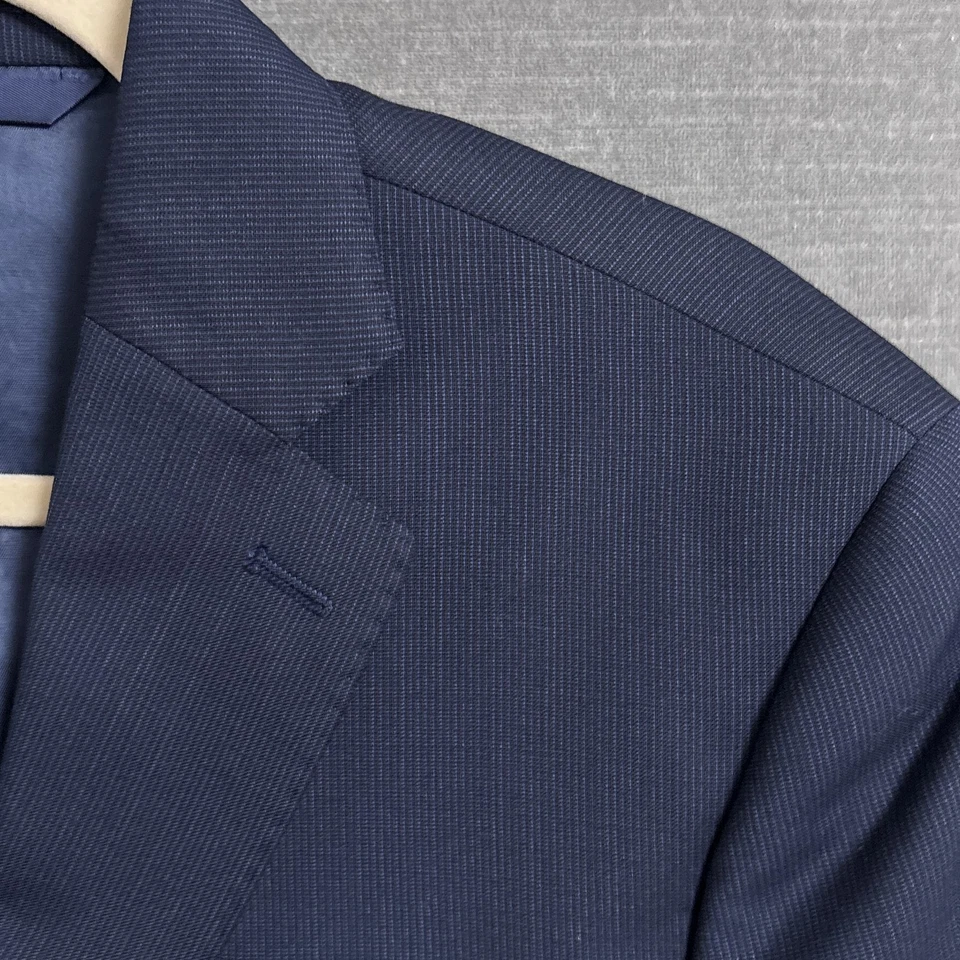 DKNY Sport Coat 40S Navy Blue Italian Wool Reda Blazer Jacket Classic Business - Image 3 of 4