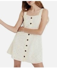 American Eagle Ivory Eyelet Dress Button Front Dress Size XS
