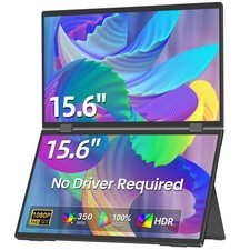 15.6" Dual Monitor Foldable Display 1920  1080 USB C Dual Screen Freestanding
