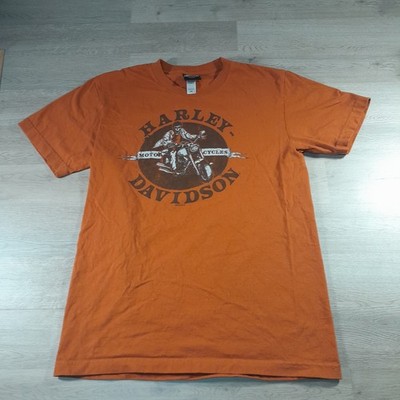 Harley Davidson Thunder Road Danville VA T Shirt Mens Medium Orange USA