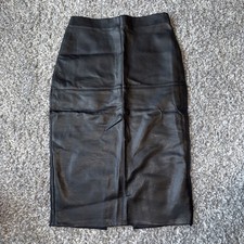River Island Neo Classic Black Faux Leather Skirt Size Uk 10 NWT