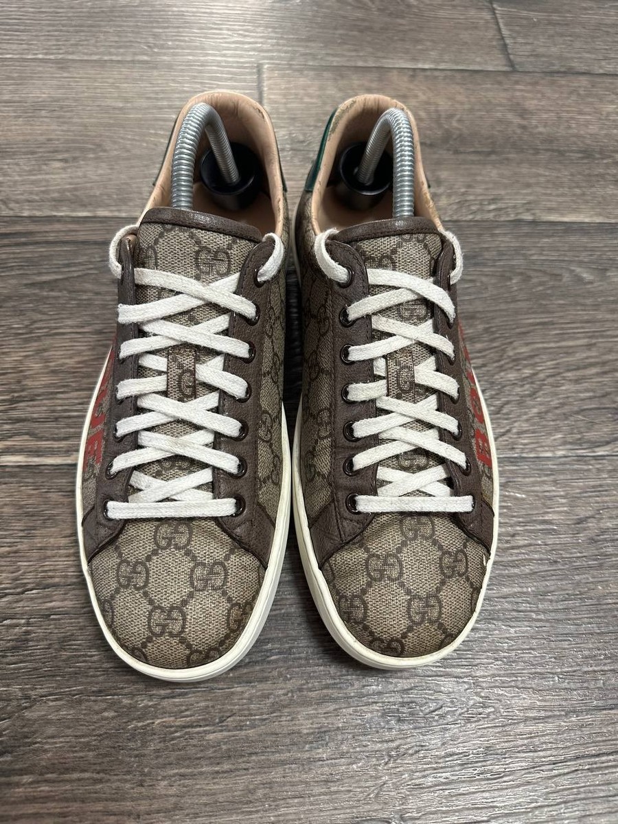 Gucci Ace “GG Boutique” Canvas Leather Sneakers 623236 sz6,5 | eBay