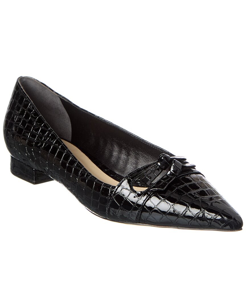 Alexandre Birman Kate Croc-Embossed Patent Flat Womens Black 36 43890₽