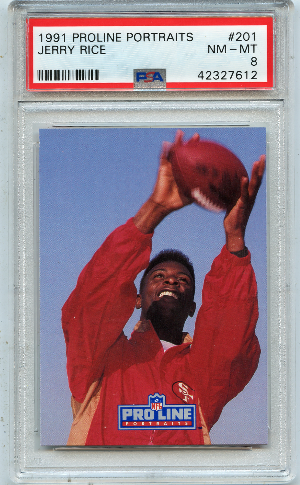 Proline Jerry Rice 1991 Pro Line Portraits - Jerry Rice #201 Pro Line In Silver on Front ...