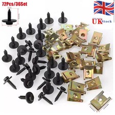 72x U Nut Hex Screw For BMW Speed Fastener Undertray Sheet Metal Clip Fixing