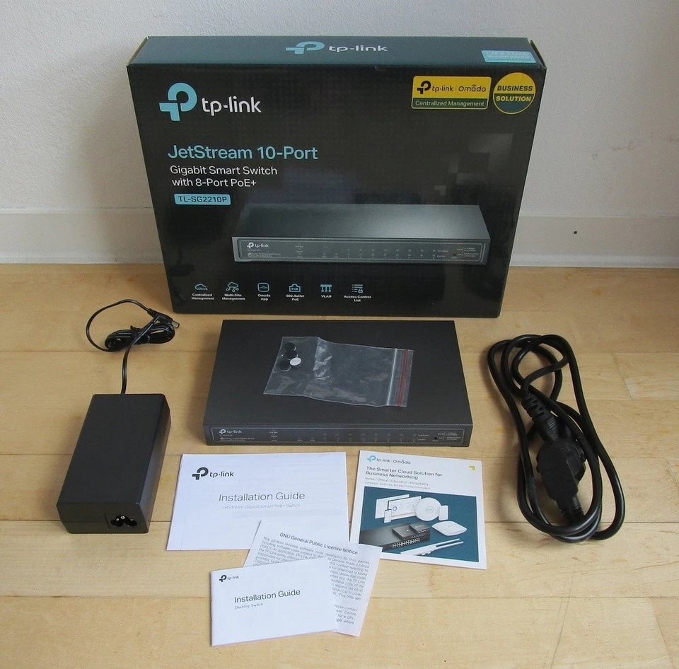 TP-Link JetStream TL-SG2210P Gigabit Smart PoE+ Switch, 10 Ports (2xSFP), OVP!