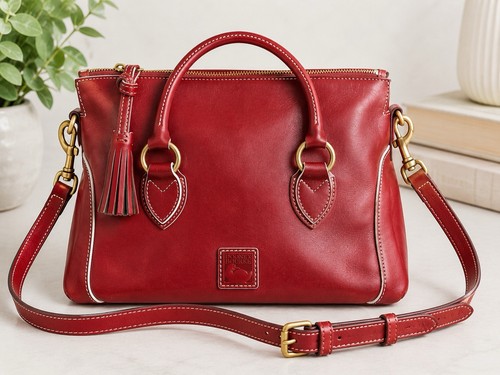 Dooney & Bourke Pebble Grain Women's Satchel Bag - FA980BRD (Red)