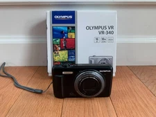 Olympus VR-340 Digital Camera Black with Box AV Cords & Battery 16MP Tested!