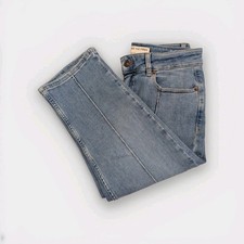 Free People We The Free Womens Jeans Size 29 Light Wash Straight Leg Seam Front