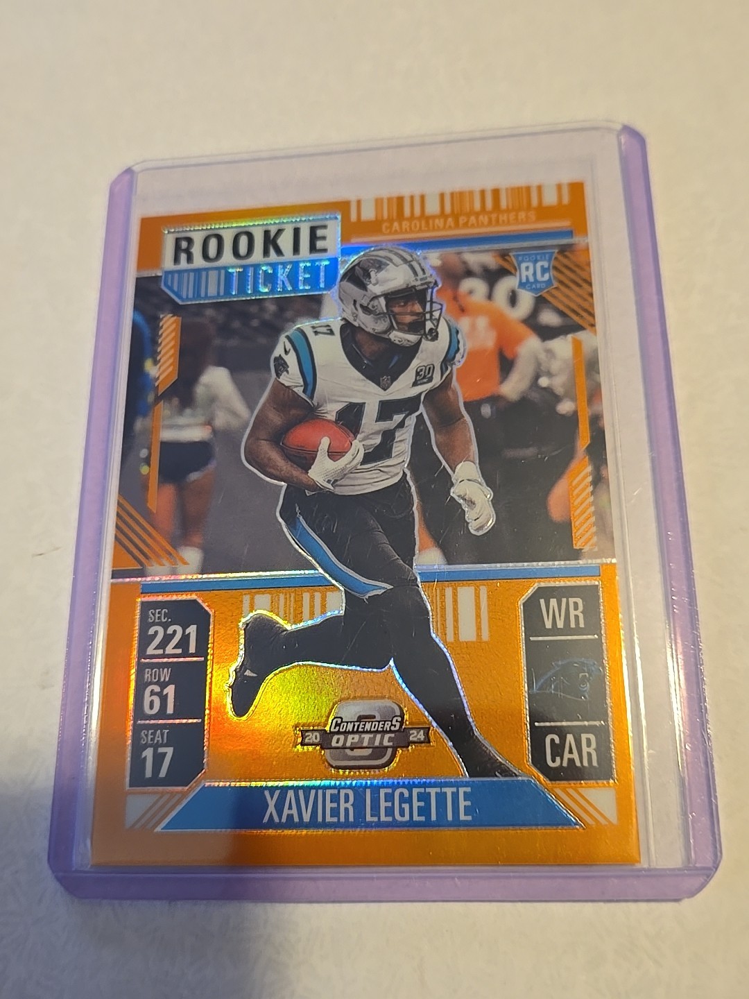 2024 PANINI CONTENDERS OPTIC 99 XAVIER LEGETTE ORANGE ROOKIE TICKET 36/75