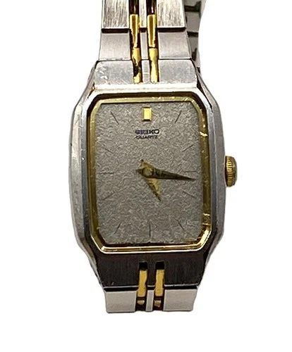 Seiko 1990's Ladies Vintage 2 Tone Stainless Steel Quartz Watch 2C20-5209 w/ Box