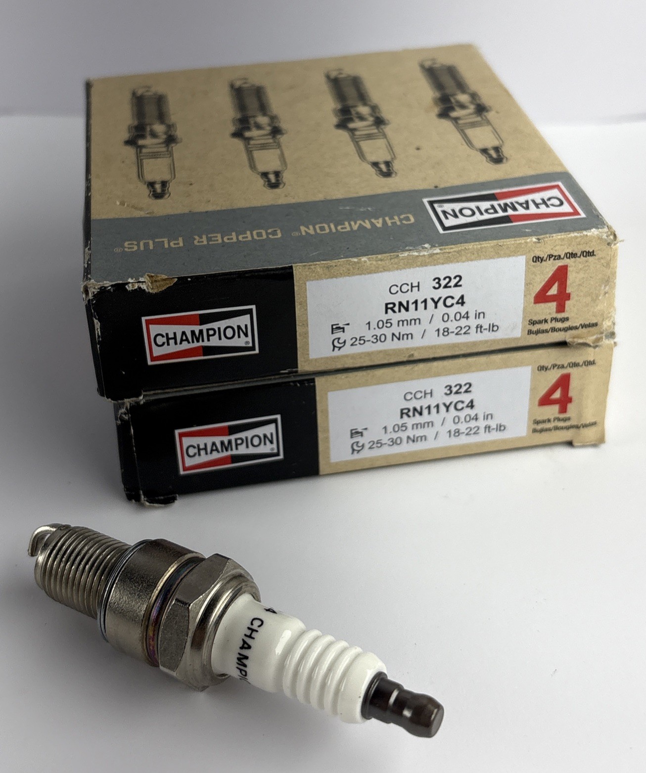 8x Pcs CHAMPION SPARK PLUG RN11YC4 Resistor Copper Plug