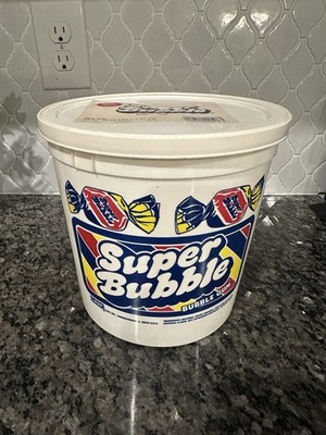 Vintage Super Bubble Bubble Gum Bucket Container w/Lid -Leaf Inc Bannockburn IL