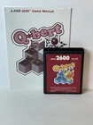 Qbert Q*bert (Atari 2600, 1983) Authentic Red Cartridge & Manual Cleaned Tested