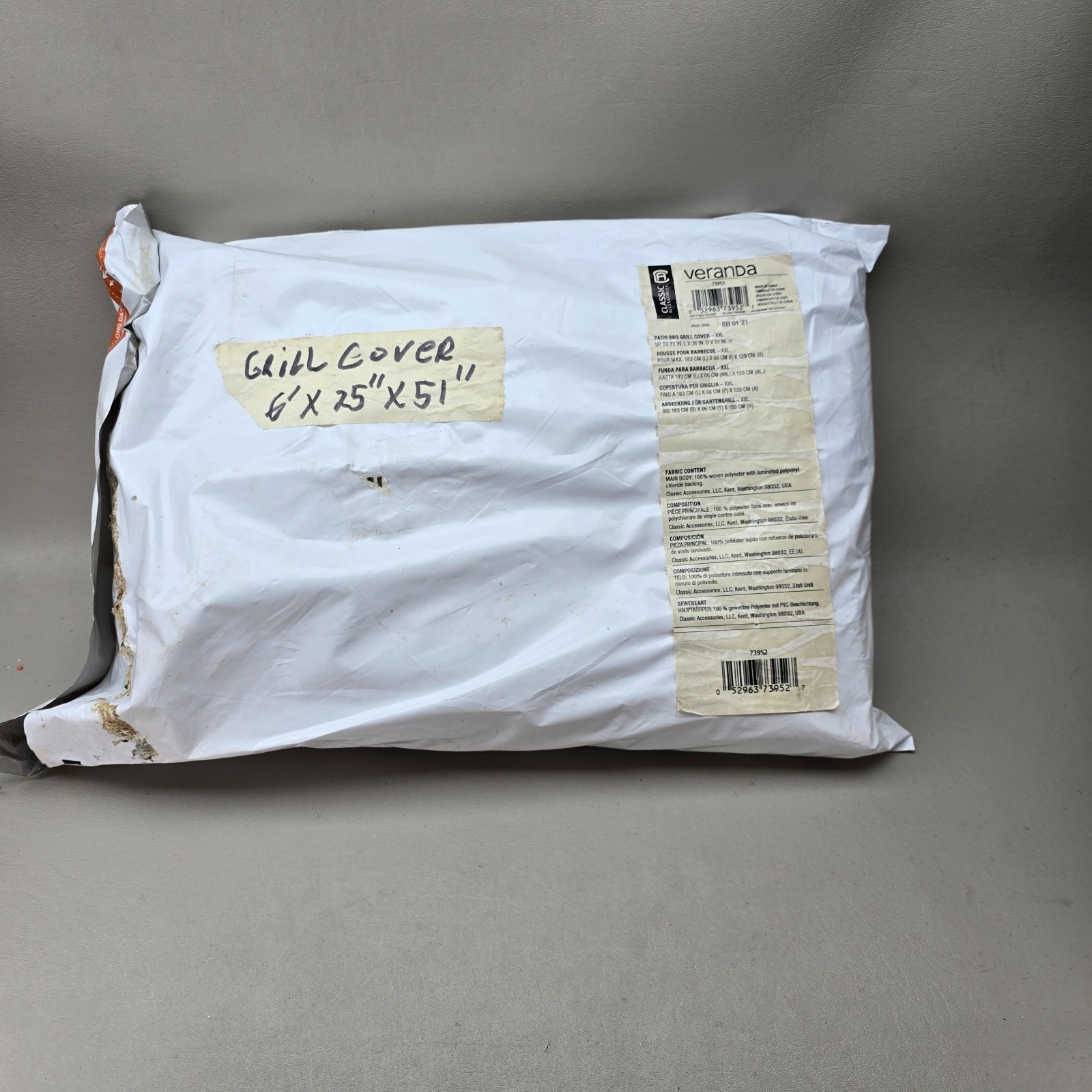 BBQ Grill Cover XXL 72 x 26 x 51 Unused Classic Accessories Veranda