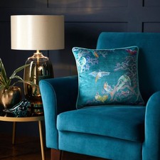 Image of Laurence Llewelyn Bowen Birdity Absurdity Velvet Piped Edge Cushion Cover