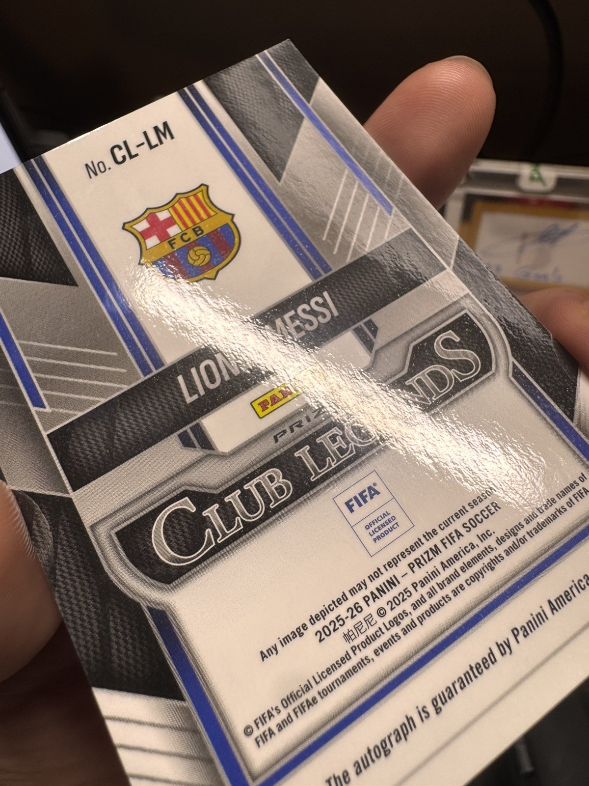 25/26 Panini Prizm Choice Lionel Messi Club Legends Auto #CL-LM view 6