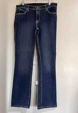 Wrangler Jeans Womens 11/12 X 34 Q Baby Dark Wash Stretch Mid Rise Bootcut