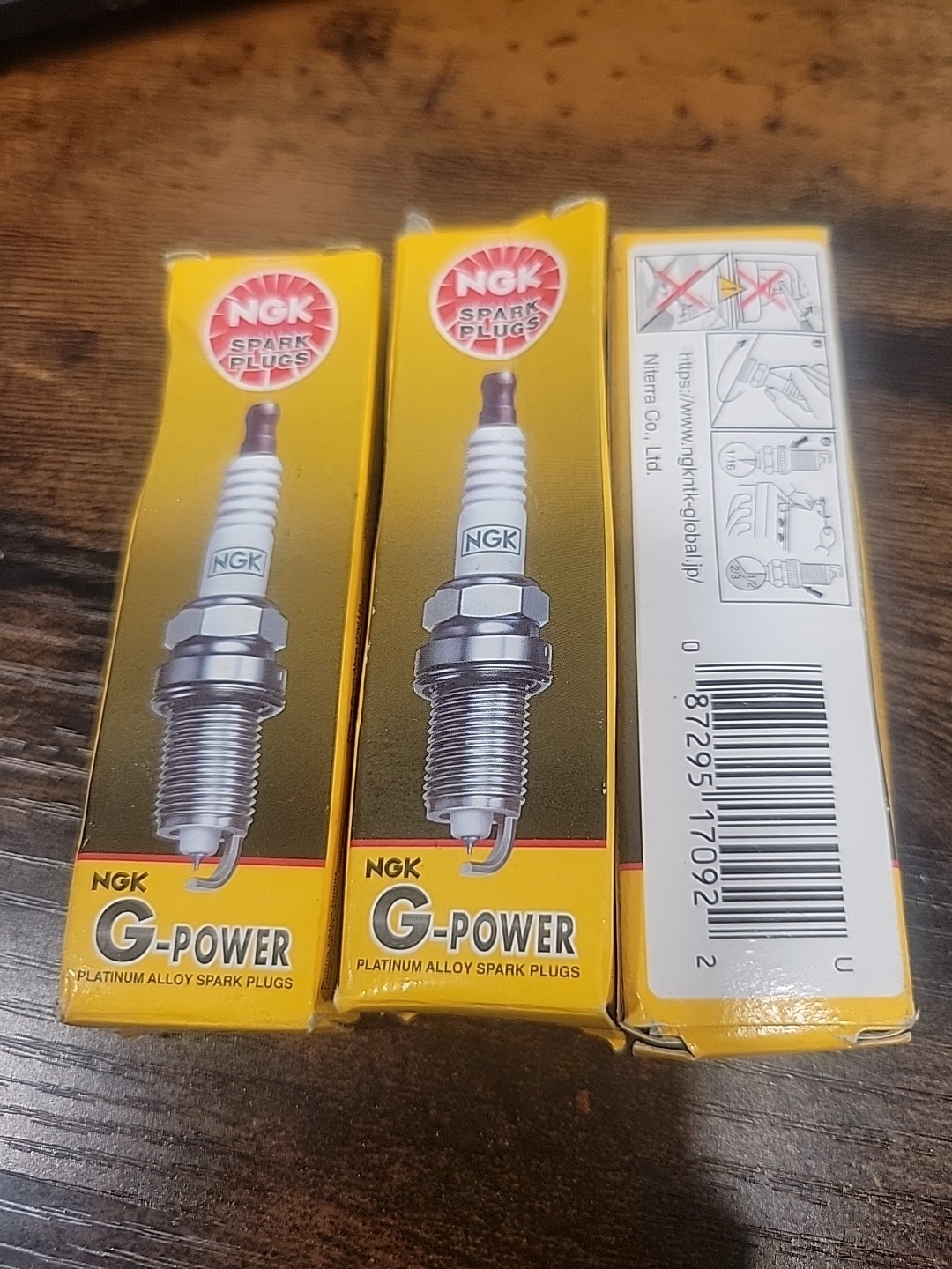 Set of 3 NGK 7092 G-Power Platinum Alloy Performance Spark Plugs BKR5EGP