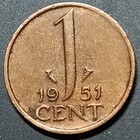 1951 Netherlands One Cent, Appears Uncirculated, Beautiful Coin — photo 2