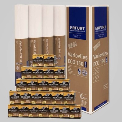 24x Erfurt EcoVlies EV150 Variovlies Glattvlies 450m² + 24x Kleister (1,20 /1qm)