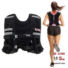 Weighted Vest, 5lb/10lb/12lb/15lb Weight Vest with Reflective Stripe for 15 lb