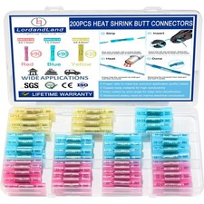 200 Pcs Heat Shrink Butt Connectors Kit,Waterproof Insulated Marine Automotiv...
