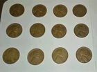 Lot of 12 Circulated 1940's & 1950's Lincoln Wheat Pennies