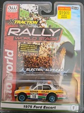 Auto World Rally World Stage 1975 FORD ESCORT HO Slot Car NIP, Blue Rims. EB10 