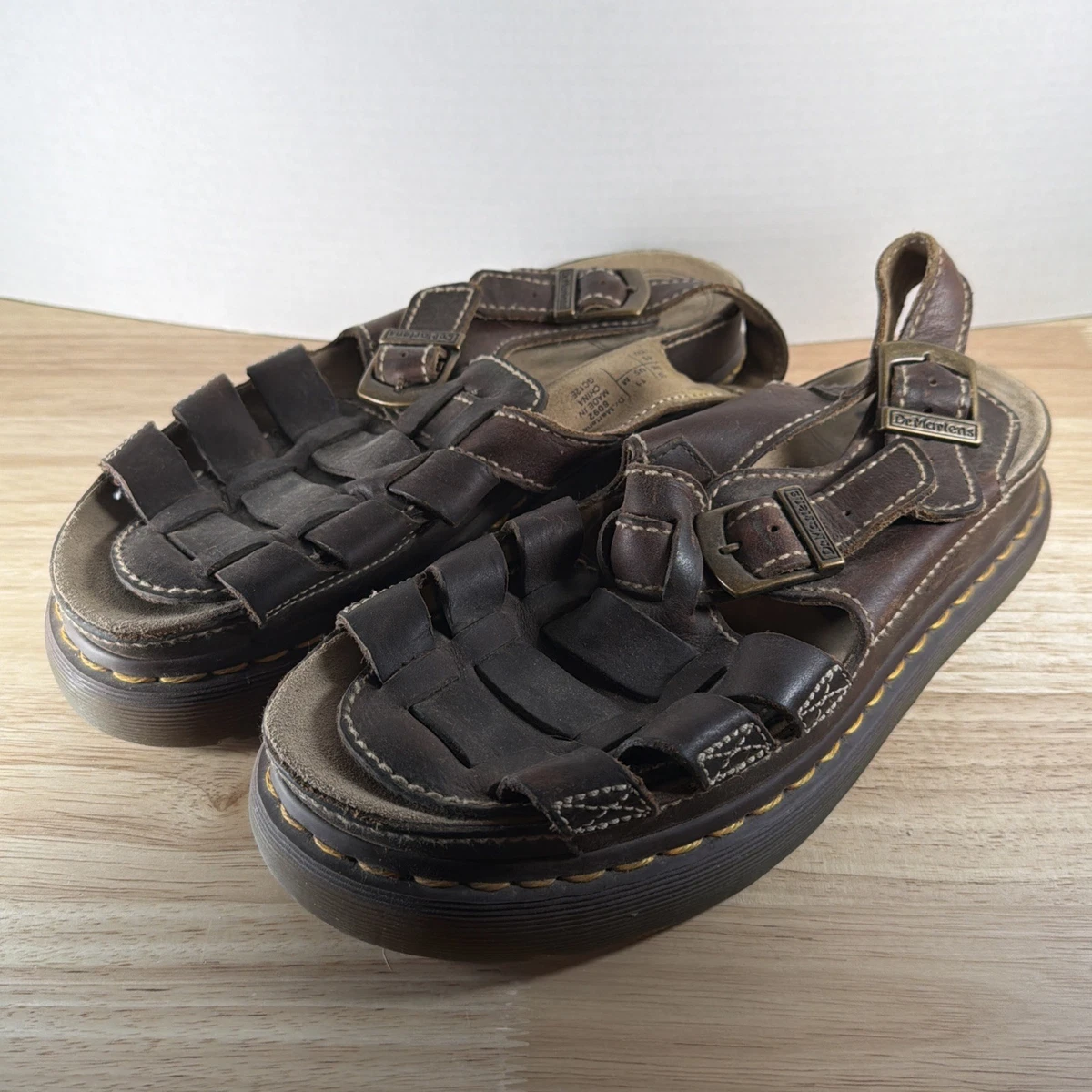 Men\'s 9 DR. MARTEN\'S AirWair 8565 Vintage Black Leather Sandals Very Rare EUC Dr. Martens Men main image 4