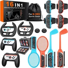Switch 2 Sports Accessories Bundle – 16 in 1 Family Party Kit for N... Fas