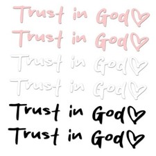 Trust in God 6 PCS Rearview Mirror Decals Auto Vinyl Car Window Stickers