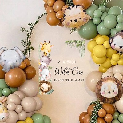 A Little Wild is on The Way Decal - Jungle Animal Theme Baby Shower Decor,Wil...