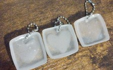 pink see through resin glow in the dark heart keychains