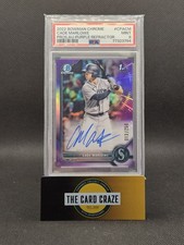 PSA 9 CADE MARLOWE 2022 BOWMAN CHROME 1ST PURPLE REFRACTOR RC AUTO /250 #CPA-CM