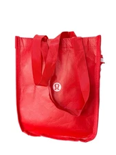 Lululemon Red And White Logo Reusable Shopping Bag