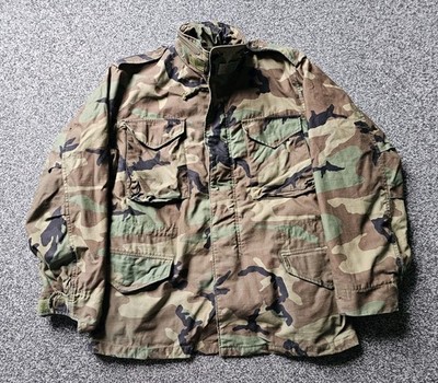 Vintage 80er Alpha Industries M65 Cold Weather Woodland Field Coat Medium Jacke 