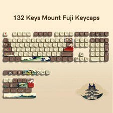 PBT Keycaps MOA Profile 132 Keys for Cherry MX Cross Stem Mechanical Keyboard