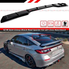 FOR 22-26 HONDA CIVIC HATCHBACK FL2 M STYLE GLOSS BLACK REAR WINDOW ROOF SPOILER