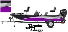 Swirl Graphic Abstract Design Fishing Bass Boat Purple Wrap Vinyl Decal Kit USA