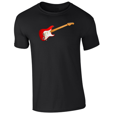 Fender Guitar Red Stratocaster Gitarre Rock Jazz T-Shirt 7 Farben Größen bis 3XL
