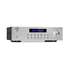 Stereo Amplifier Bluetooth Power Amp Hi Fi System Remote USB Audio 400 W Silver 