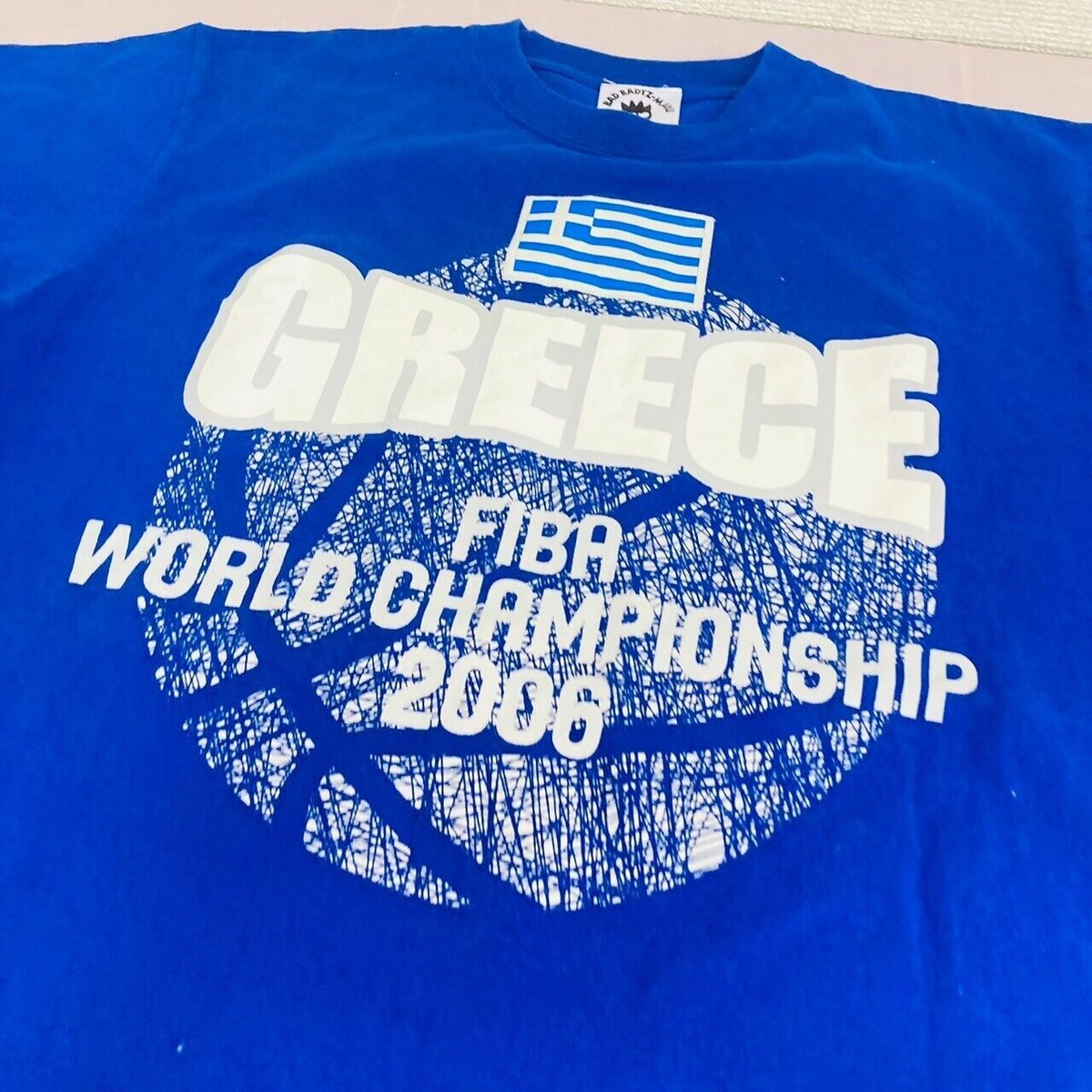 サンリオ BAD BADTZ-MARU 2006年 バスケ世界選手権大会Tシャツ Sanrio BAD BATZ-MARU Short Sleeve Blue T-shirt 2006 Fiba