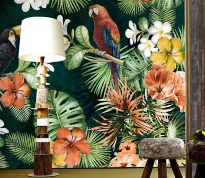 3D Parrot Branch ZHUA16215 Wallpaper Wall Murals Removable Self-adhesive Ann