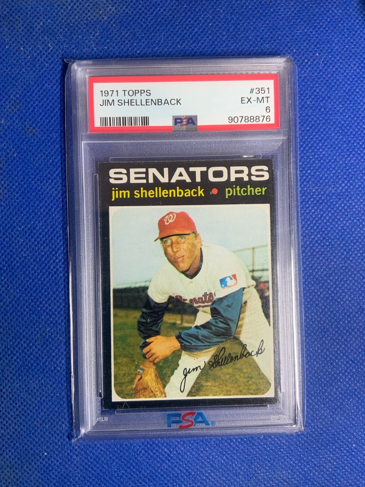 1971 Topps #351 Jim Shellenback Washington Senators PSA 6