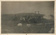 ARTILLERY in ACTION ANTIQUE REAL PHOTO POSTCARD RPPC 